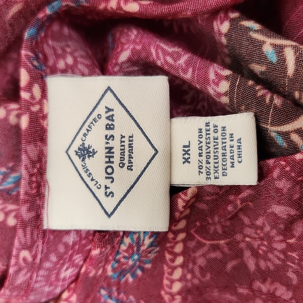 St John's Bay Boho Pasley Bordeaux Blouse - Picture 12 of 13